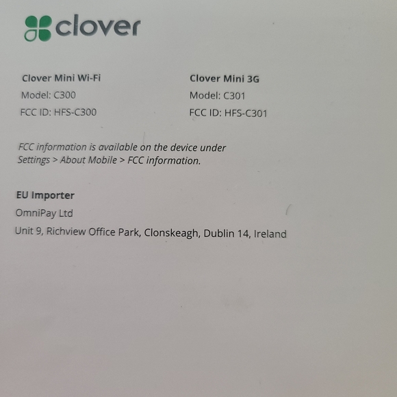 Clover Mini 3G C301 Credit Card Processing Terminal POS - Picture 2 of 5